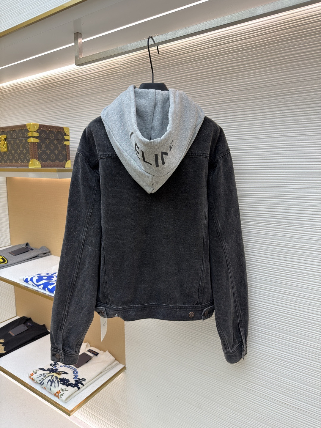 CELINE 赛琳 连帽牛仔外套 牛仔衣 夹克 长袖 黑灰色 黑色 蓝色 B5 2Q472947F-38CH