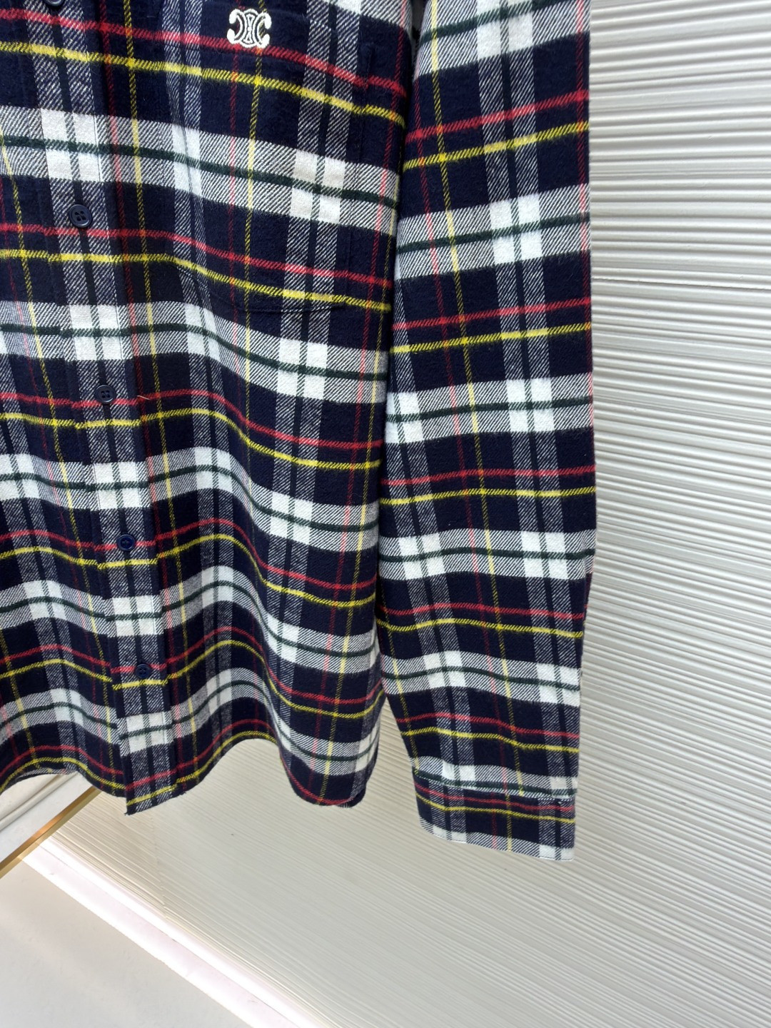 CELINE 赛琳 羊毛标识格子衬衫 外套 长袖 B0 RC07H0H06-07RU