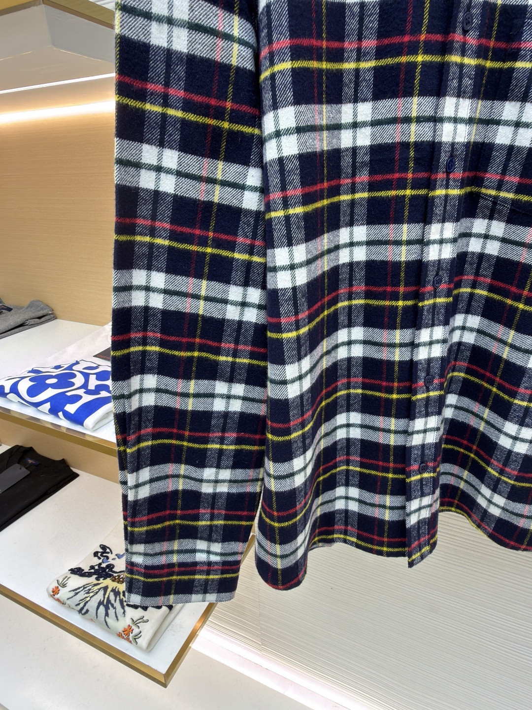 CELINE 赛琳 羊毛标识格子衬衫 外套 长袖 B0 RC07H0H06-07RU