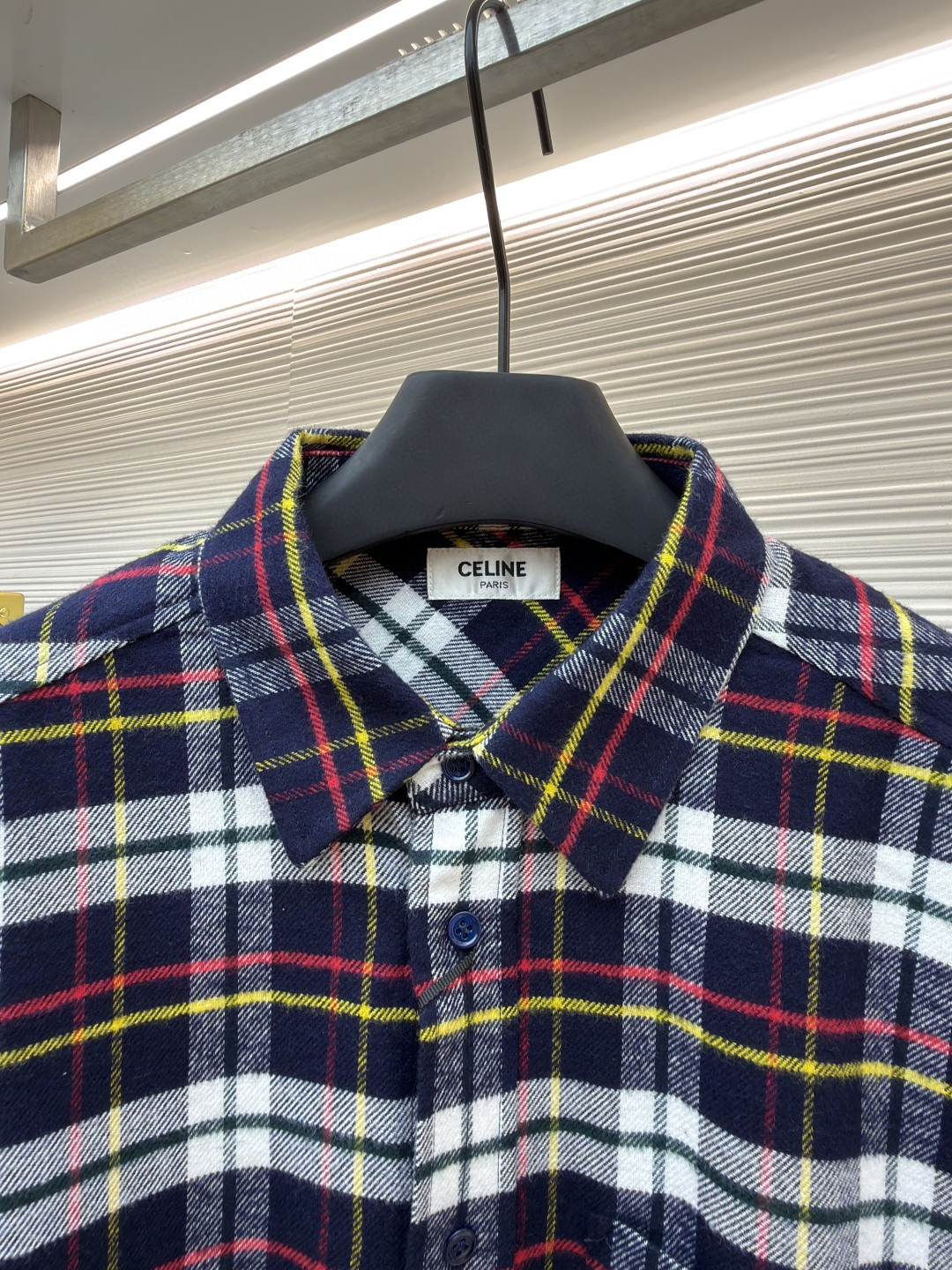 CELINE 赛琳 羊毛标识格子衬衫 外套 长袖 B0 RC07H0H06-07RU