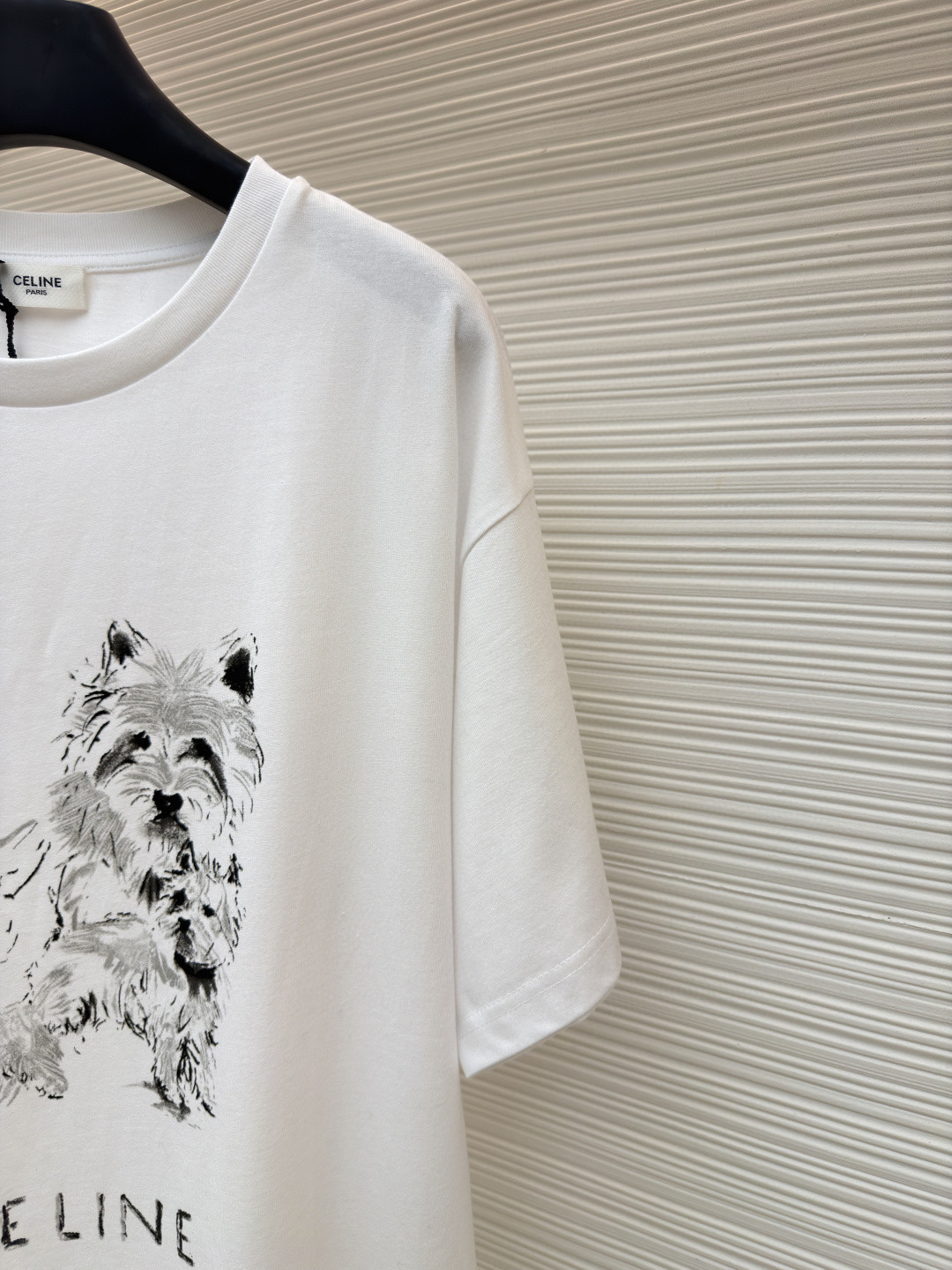 CELINE 赛琳 素描小狗 短袖 T恤 圆领 夏款 白色 A0 RX0IH1242-01GD