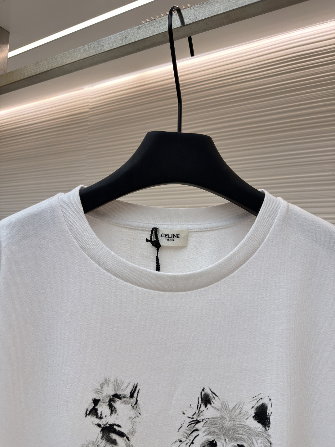 CELINE 赛琳 素描小狗 短袖 T恤 圆领 夏款 白色 A0 RX0IH1242-01GD