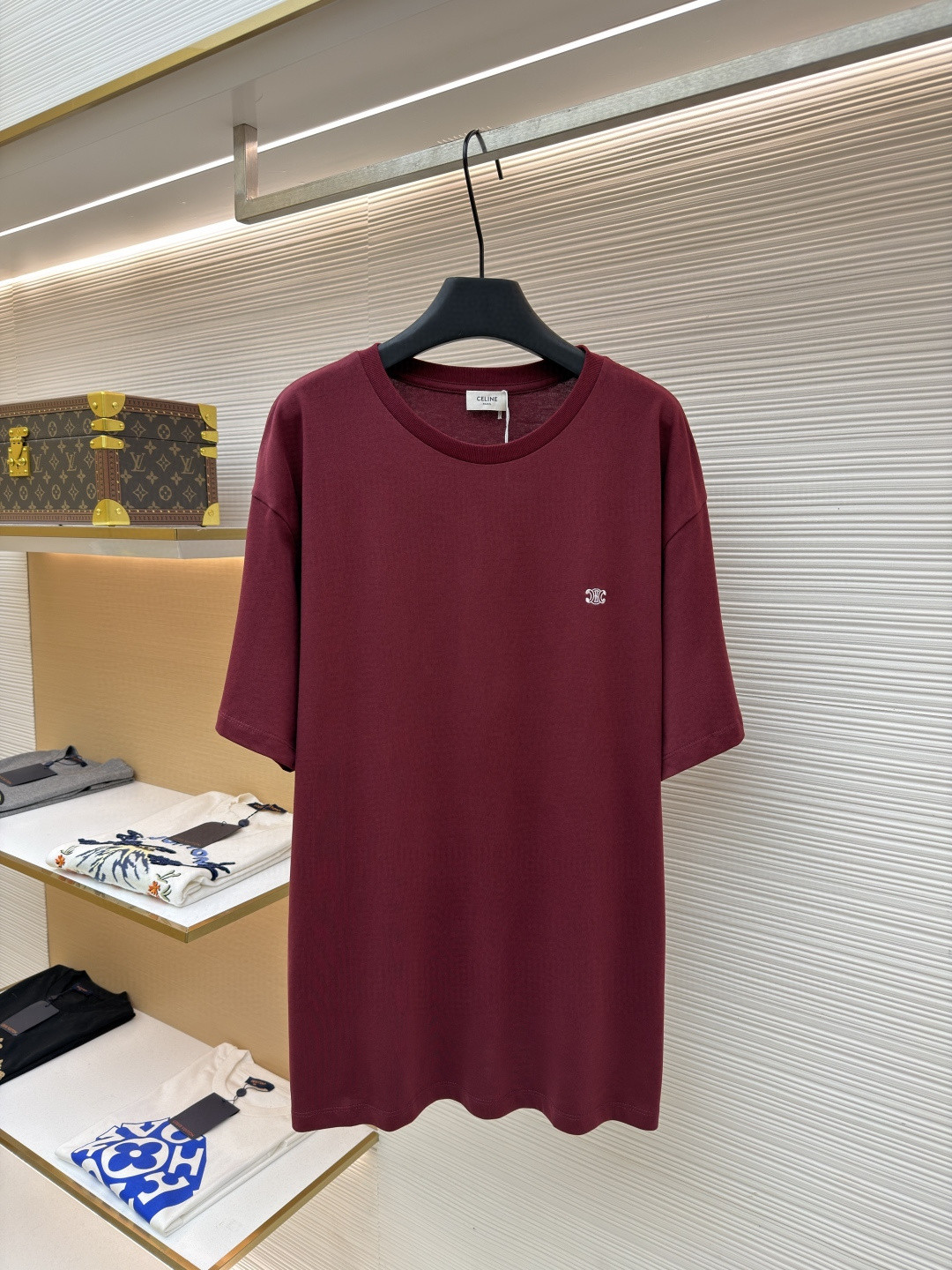 CELINE 赛琳 凯旋门刺绣标识 短袖 T恤 圆领 夏款 白色 黑色 红色 A0 2X04I671Q-01OB