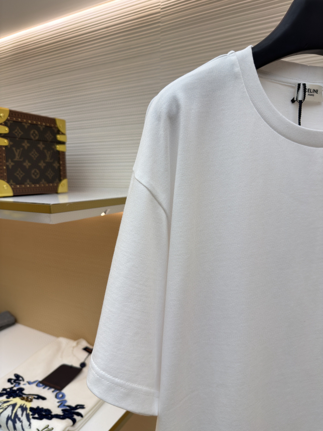 CELINE 赛琳 凯旋门刺绣标识 短袖 T恤 圆领 夏款 白色 A0 