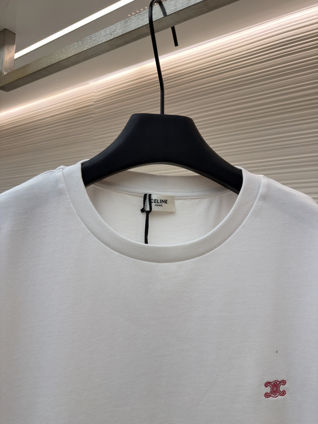 CELINE 赛琳 凯旋门刺绣标识 短袖 T恤 圆领 夏款 白色 A0 
