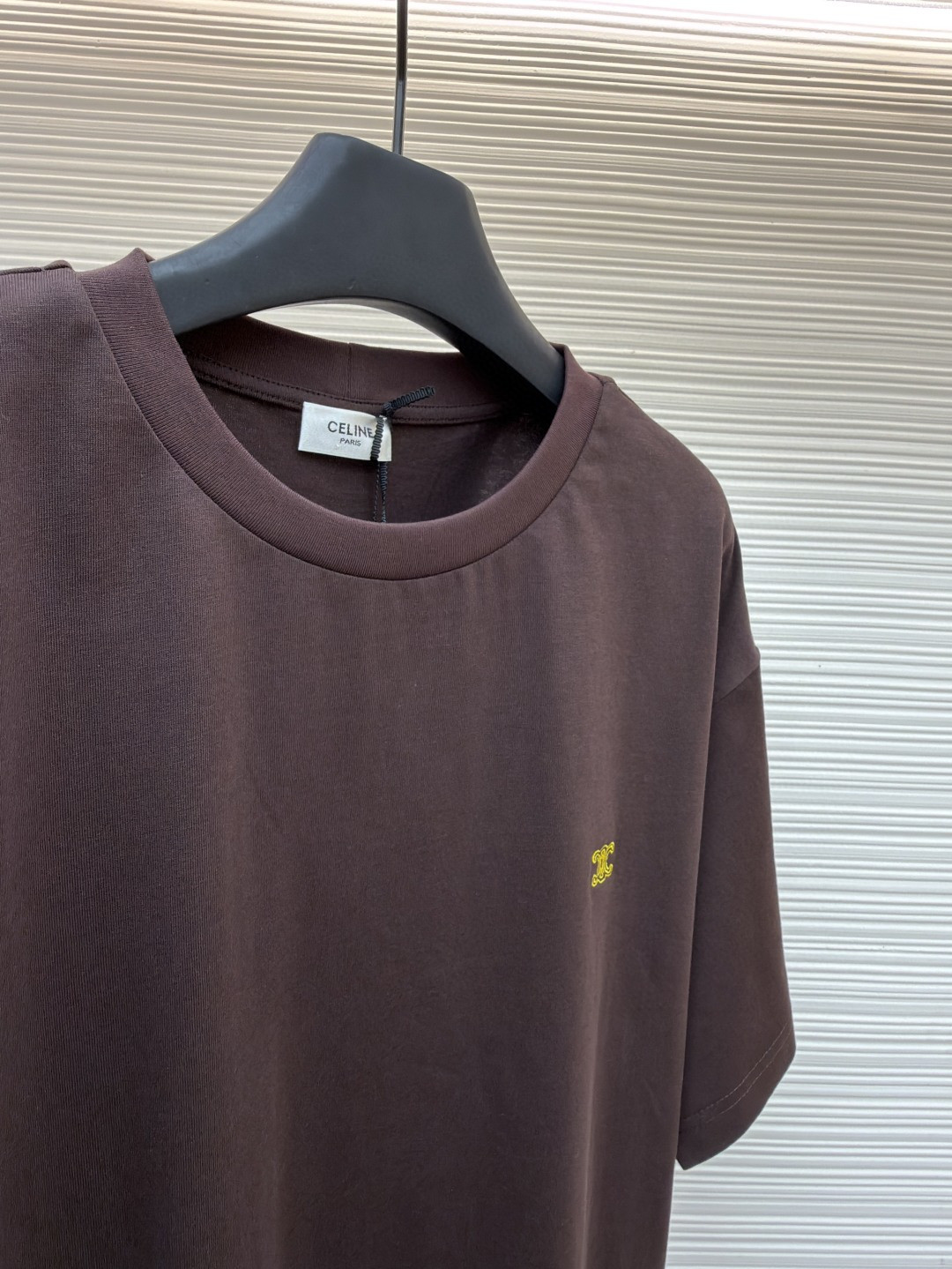 CELINE 赛琳 凯旋门刺绣标识 短袖 T恤 圆领 夏款 棕色 A0 RX0HW1243-19DY
