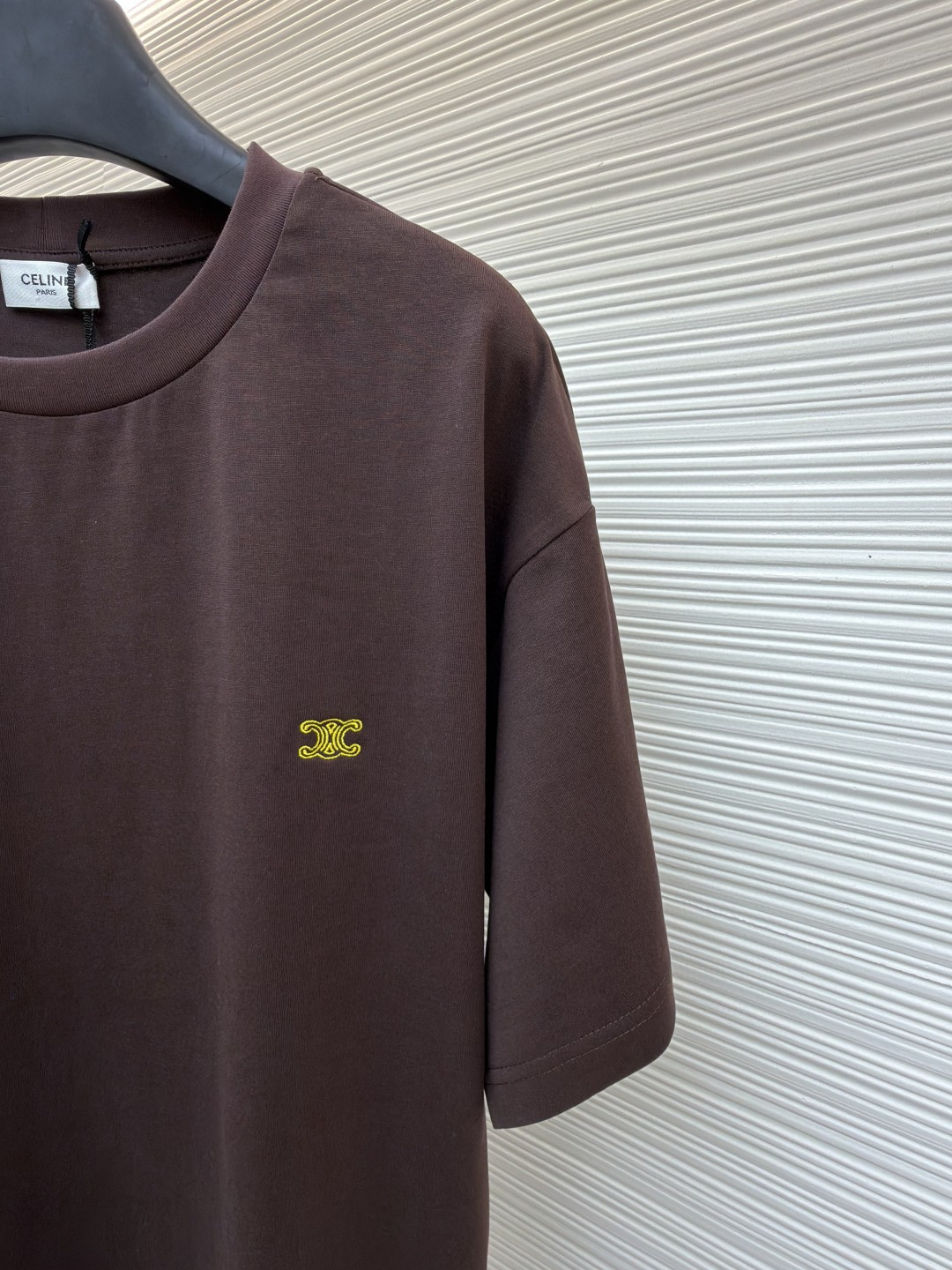 CELINE 赛琳 凯旋门刺绣标识 短袖 T恤 圆领 夏款 棕色 A0 RX0HW1243-19DY
