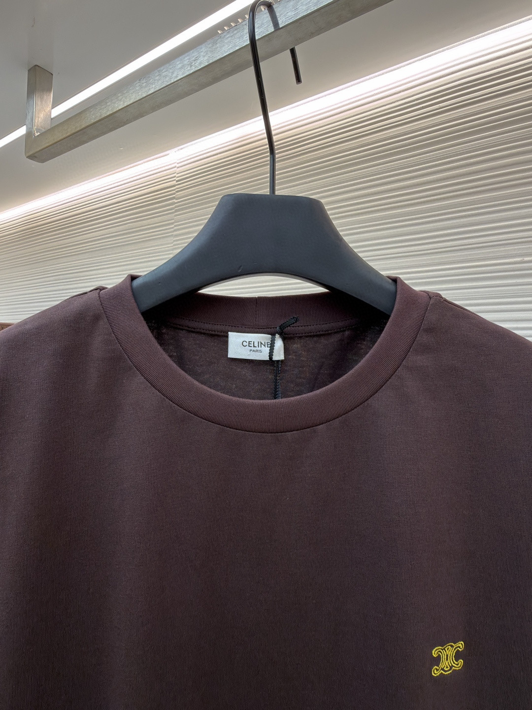 CELINE 赛琳 凯旋门刺绣标识 短袖 T恤 圆领 夏款 棕色 A0 RX0HW1243-19DY