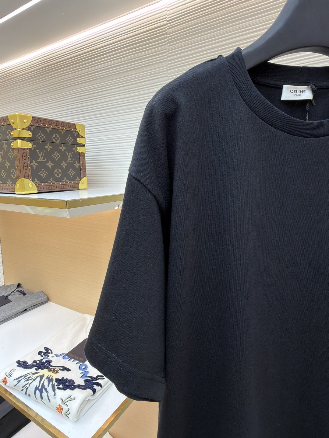 CELINE 赛琳 凯旋门刺绣标识 短袖 T恤 圆领 夏款 黑色 A0 RX0HW1243-GHC1