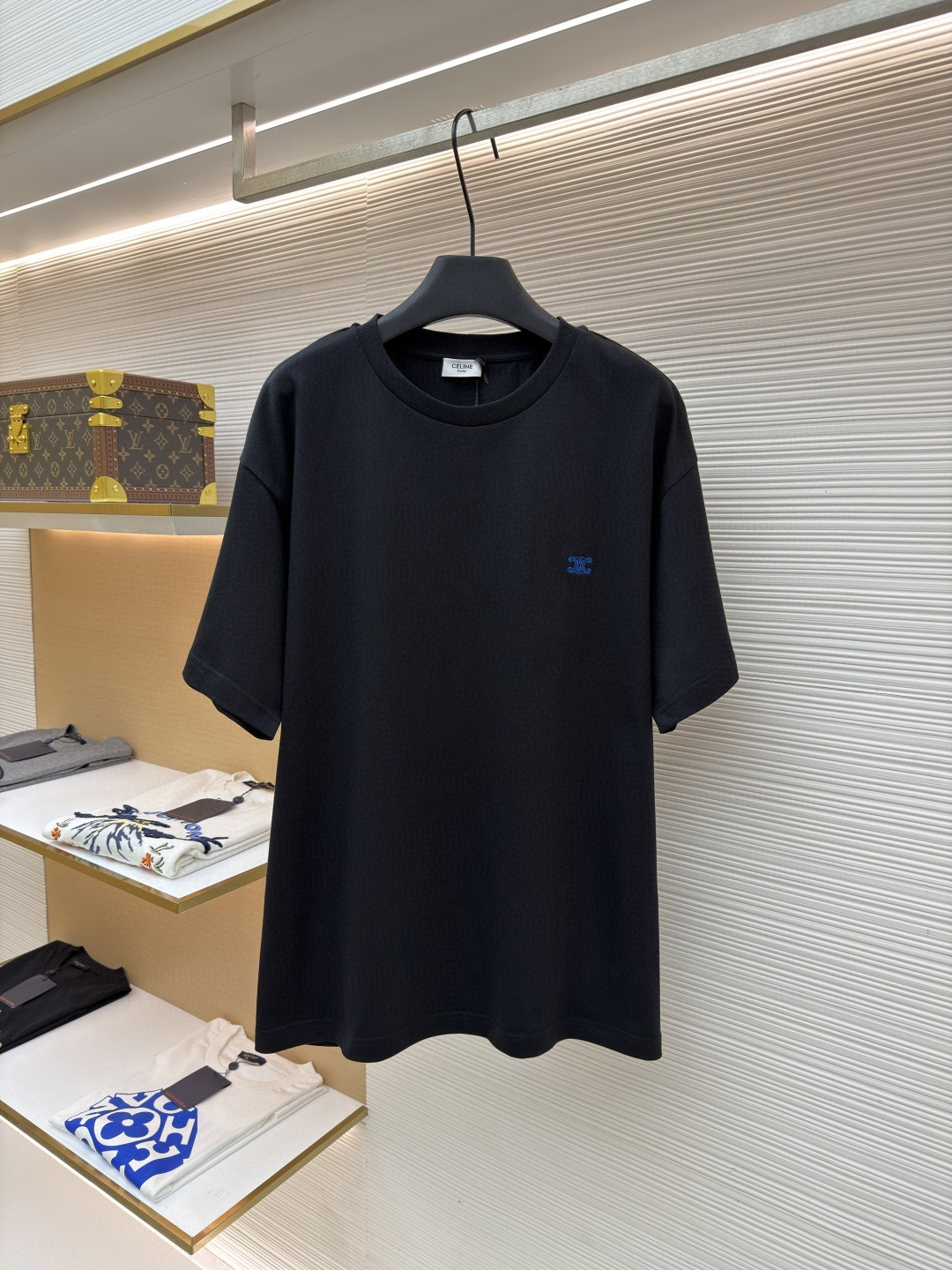 CELINE 赛琳 凯旋门刺绣标识 短袖 T恤 圆领 夏款 黑色 A0 RX0HW1243-GHC1