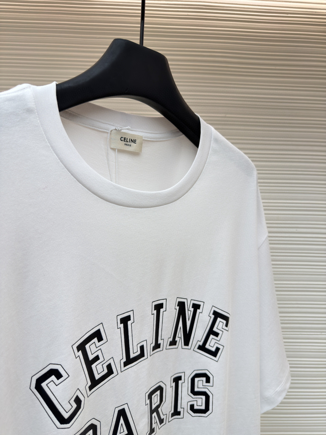 CELINE 赛琳 Paris印花 短袖 T恤 圆领 夏款 白色 蓝色 A0 RX0EF507Z-01OB