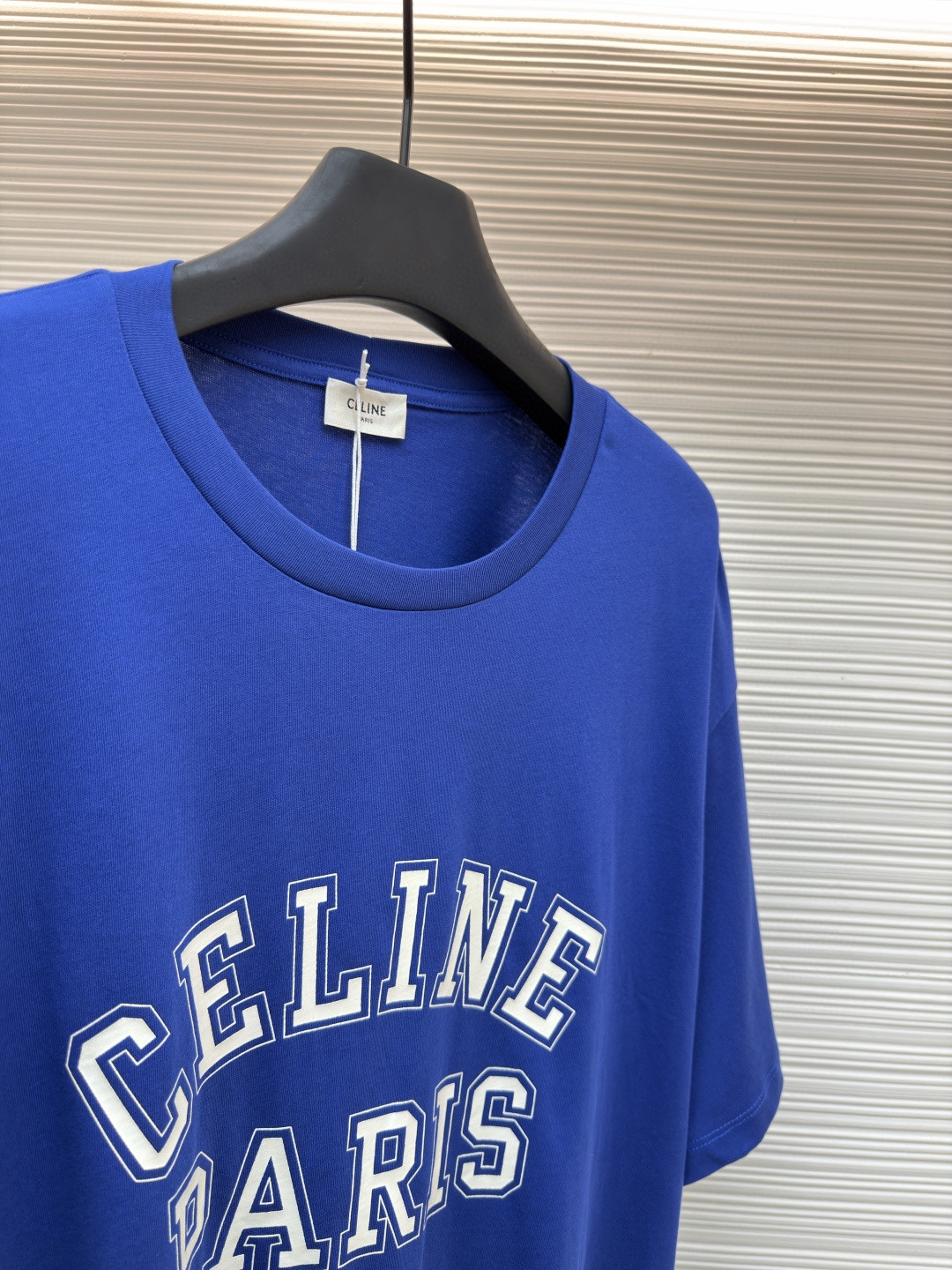 CELINE 赛琳 Paris印花 短袖 T恤 圆领 夏款 白色 蓝色 A0 RX0EF507Z-01OB