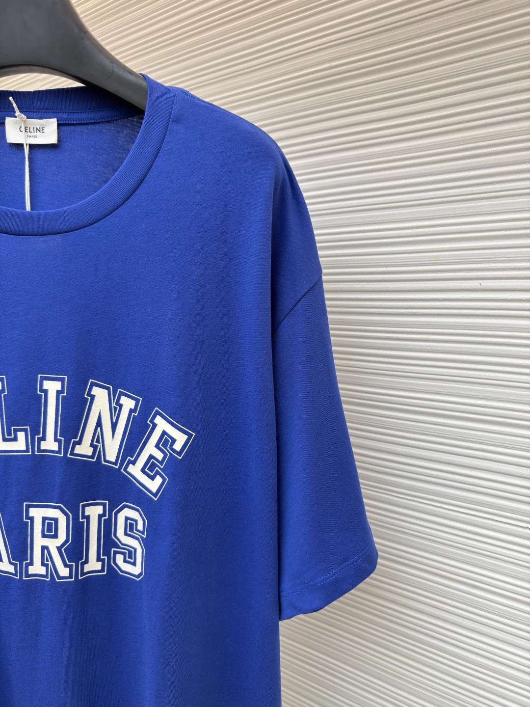 CELINE 赛琳 Paris印花 短袖 T恤 圆领 夏款 白色 蓝色 A0 RX0EF507Z-01OB