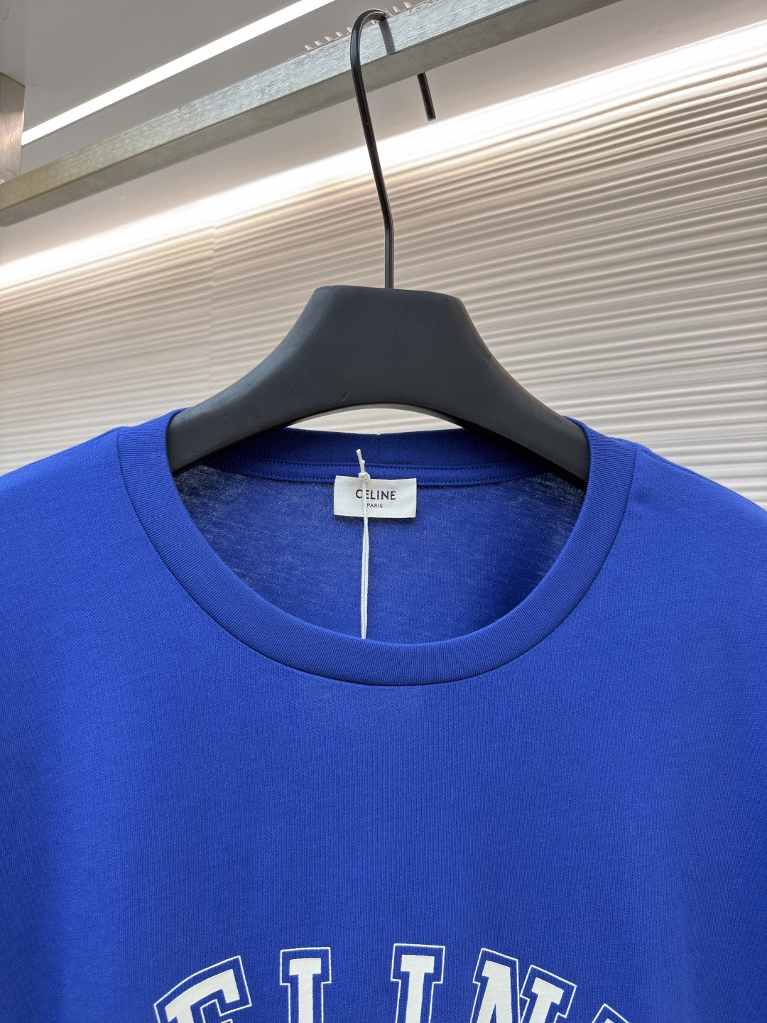 CELINE 赛琳 Paris印花 短袖 T恤 圆领 夏款 白色 蓝色 A0 RX0EF507Z-01OB