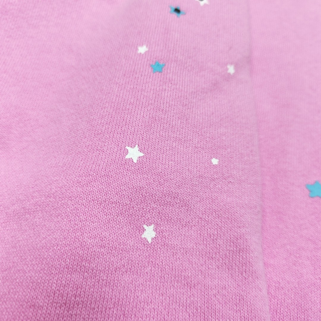 Sp5der 白色Sp5der字母 星星蜘蛛网套头连帽卫衣 外套 粉色 B0 