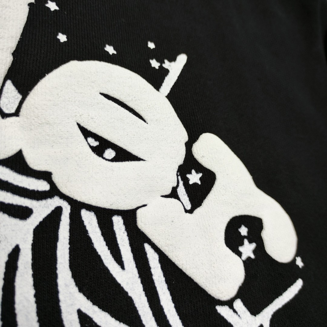 Sp5der 白色Sp5der字母 星星蜘蛛网套头连帽卫衣 外套 黑色 B0 