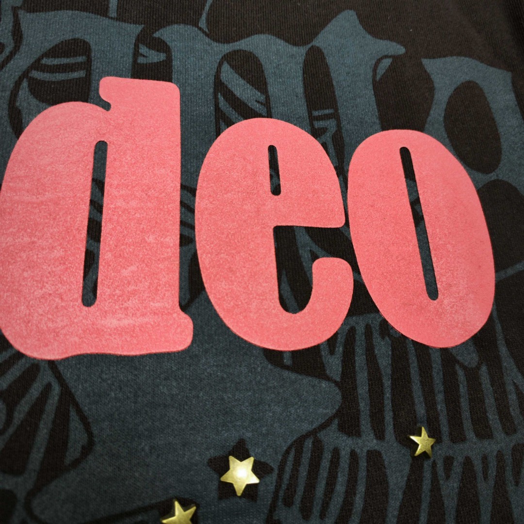 Sp5der 红色Rodeo字母 星星蜘蛛网套头连帽卫衣 外套 棕色 B0 