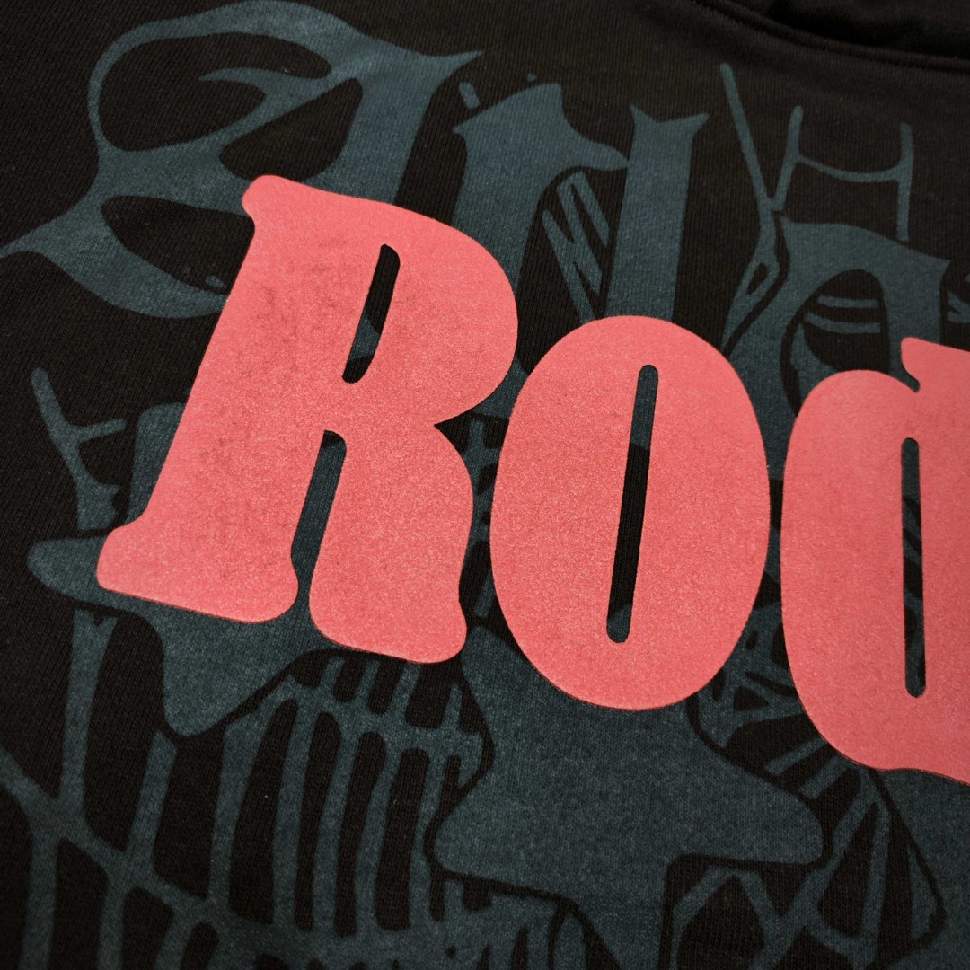 Sp5der 红色Rodeo字母 星星蜘蛛网套头连帽卫衣 外套 棕色 B0 