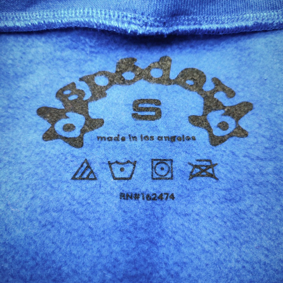 Sp5der 白色Sp5der字母 蜘蛛网套头连帽卫衣 外套 蓝色 B0 