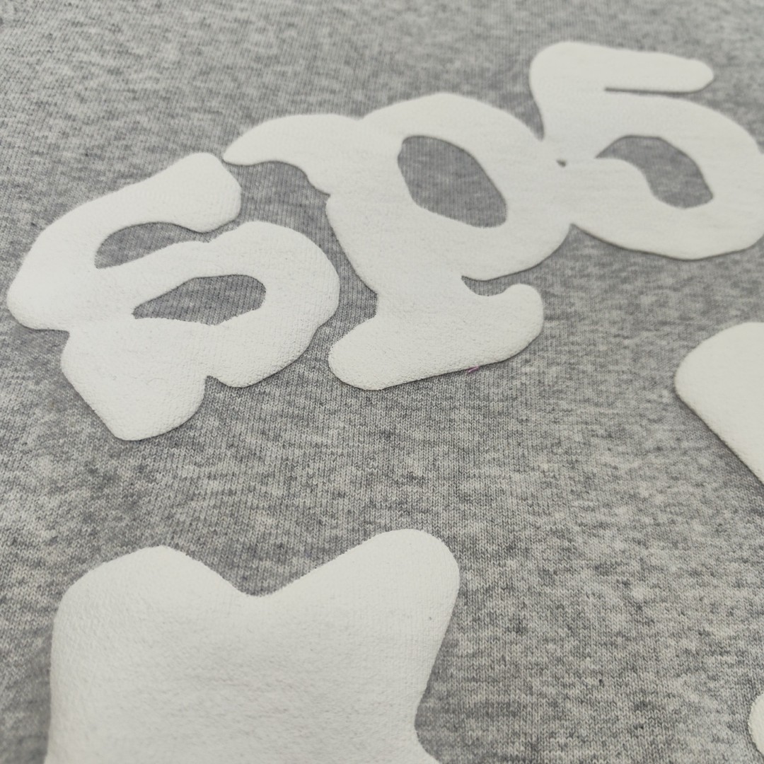 Sp5der 白色Sp5der字母 星星印花套头连帽卫衣 外套 灰色 B0 