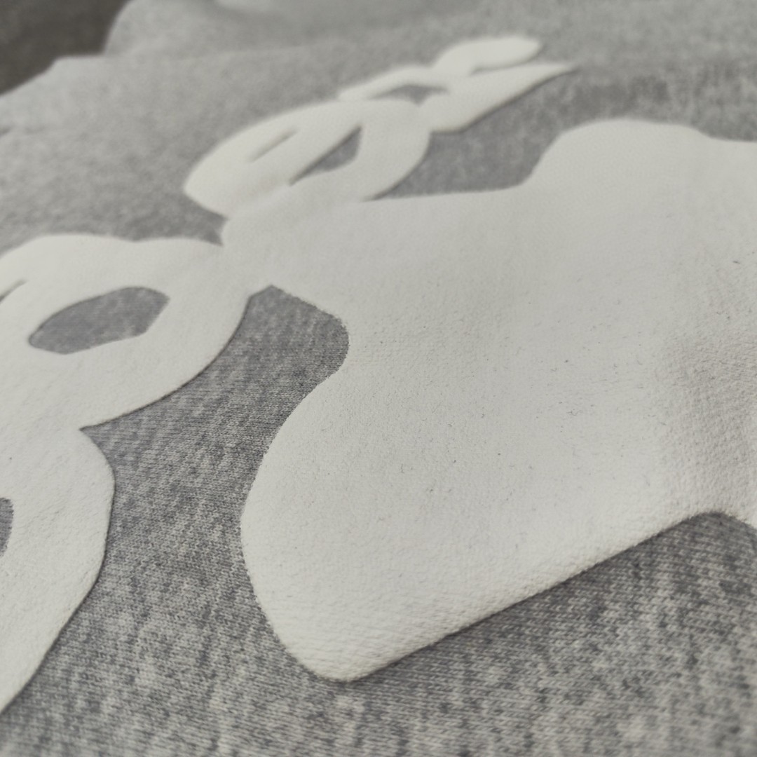 Sp5der 白色Sp5der字母 星星印花套头连帽卫衣 外套 灰色 B0 