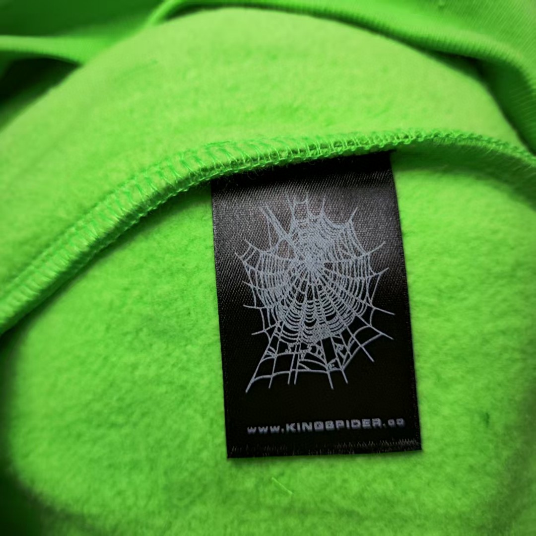 Sp5der 白色Sp5der字母 蜘蛛网套头连帽卫衣 外套 绿色 B0 