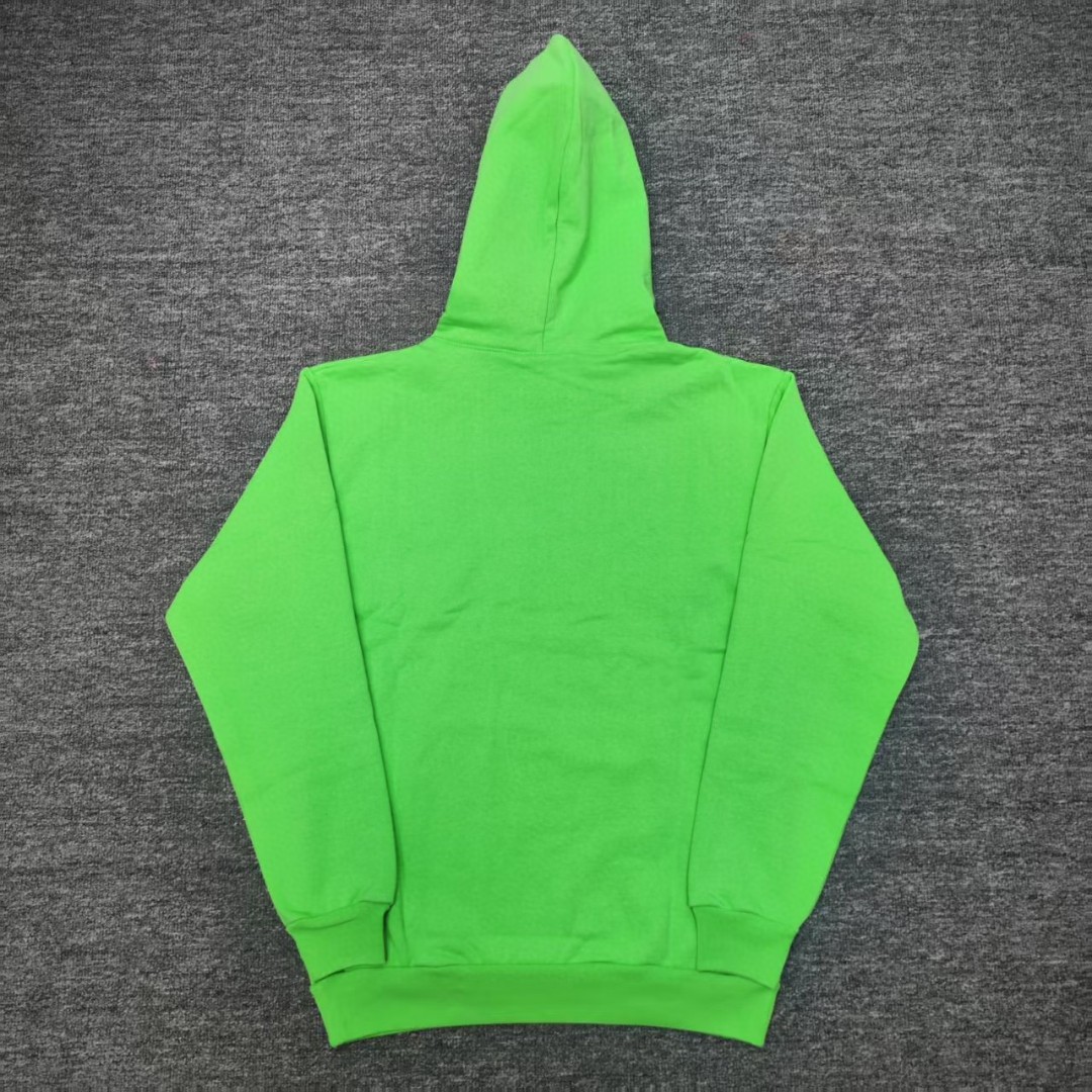 Sp5der 白色Sp5der字母 蜘蛛网套头连帽卫衣 外套 绿色 B0 