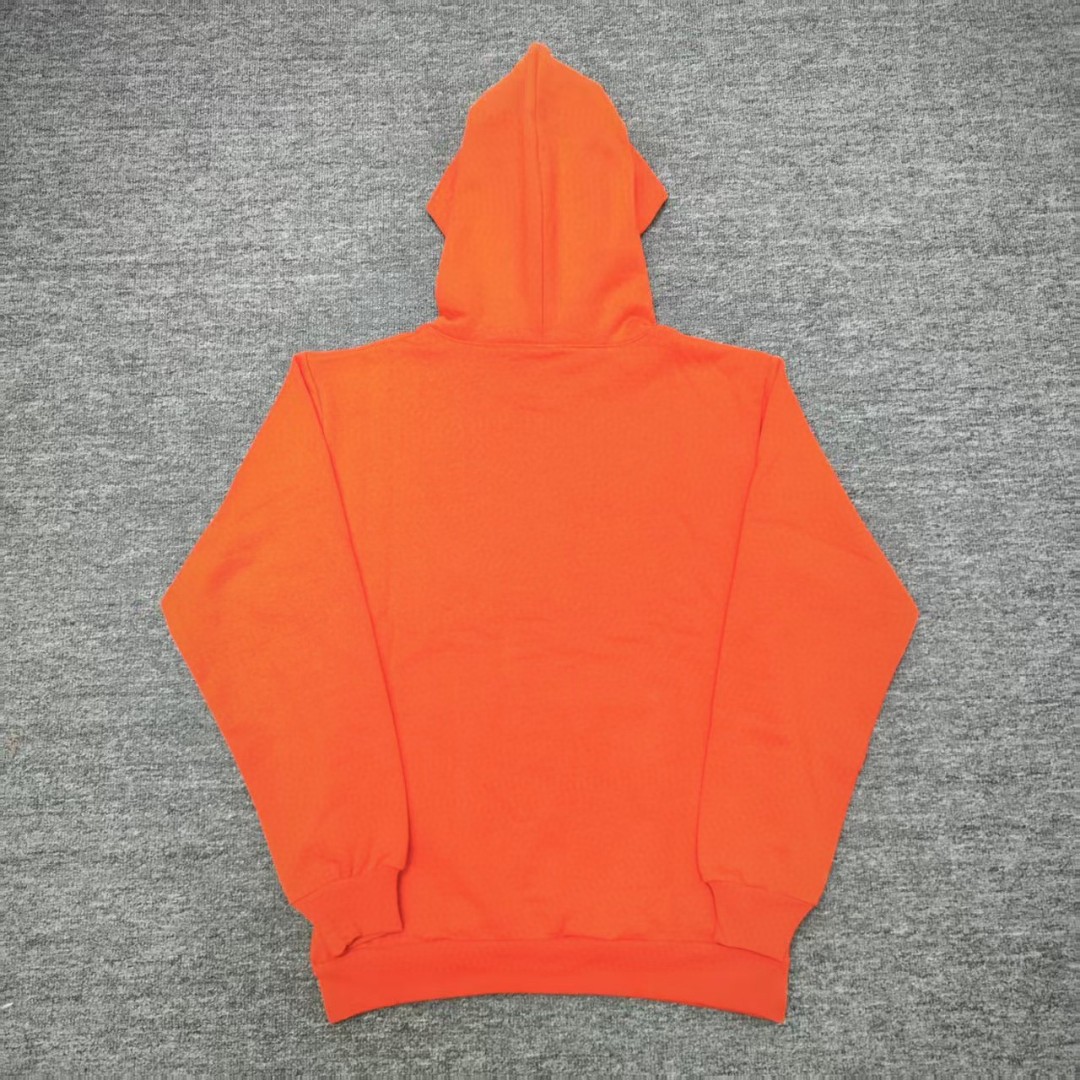 Sp5der 白色Sp5der字母 蜘蛛网套头连帽卫衣 外套 橙色 B0 