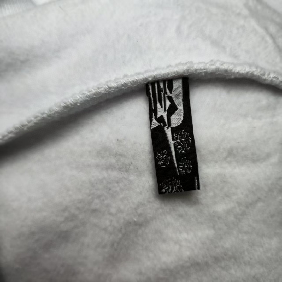 Sp5der 烫钻Spider字母 蜘蛛网套头连帽卫衣 外套 白色 B0 