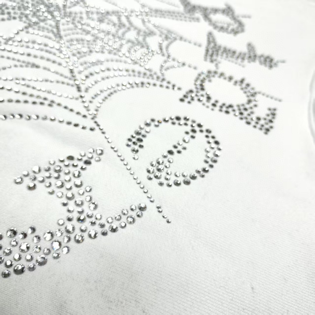 Sp5der 烫钻Spider字母 蜘蛛网套头连帽卫衣 外套 白色 B0 