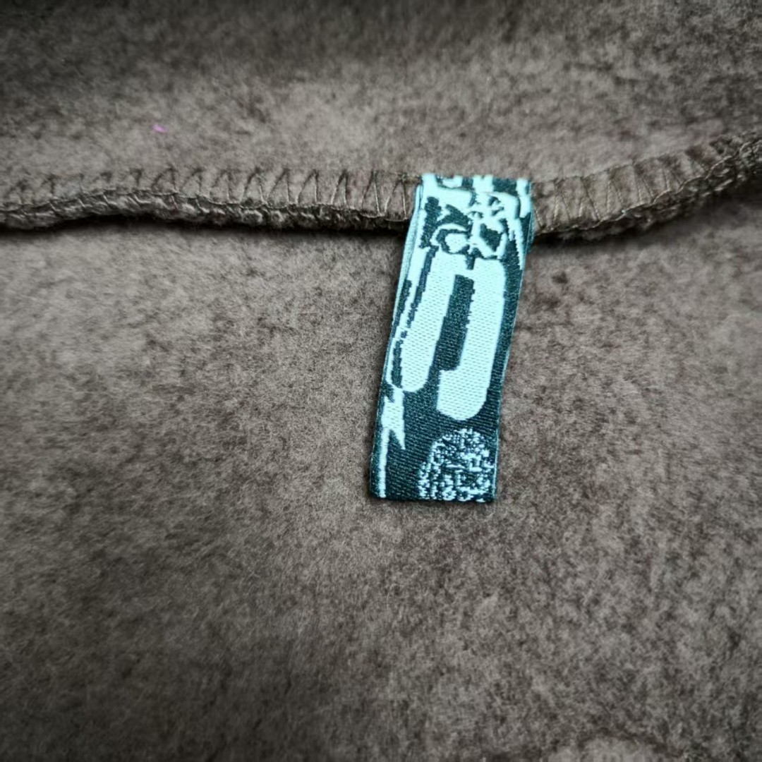 Sp5der 粉色555数字 星星蜘蛛网套头连帽卫衣 外套 棕色 B0 