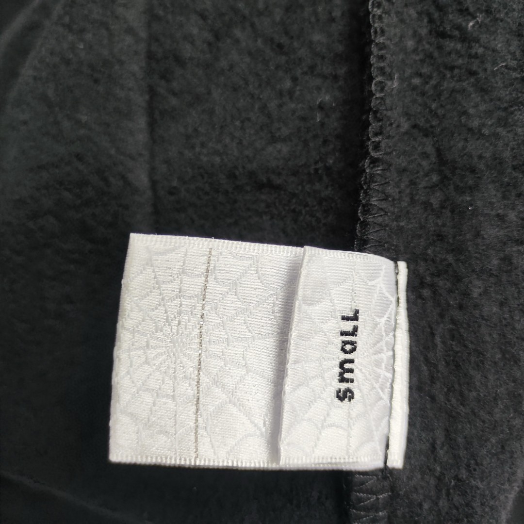 Sp5der 粉色Sp5der字母 蜘蛛网套头连帽卫衣 外套 黑色 B0 