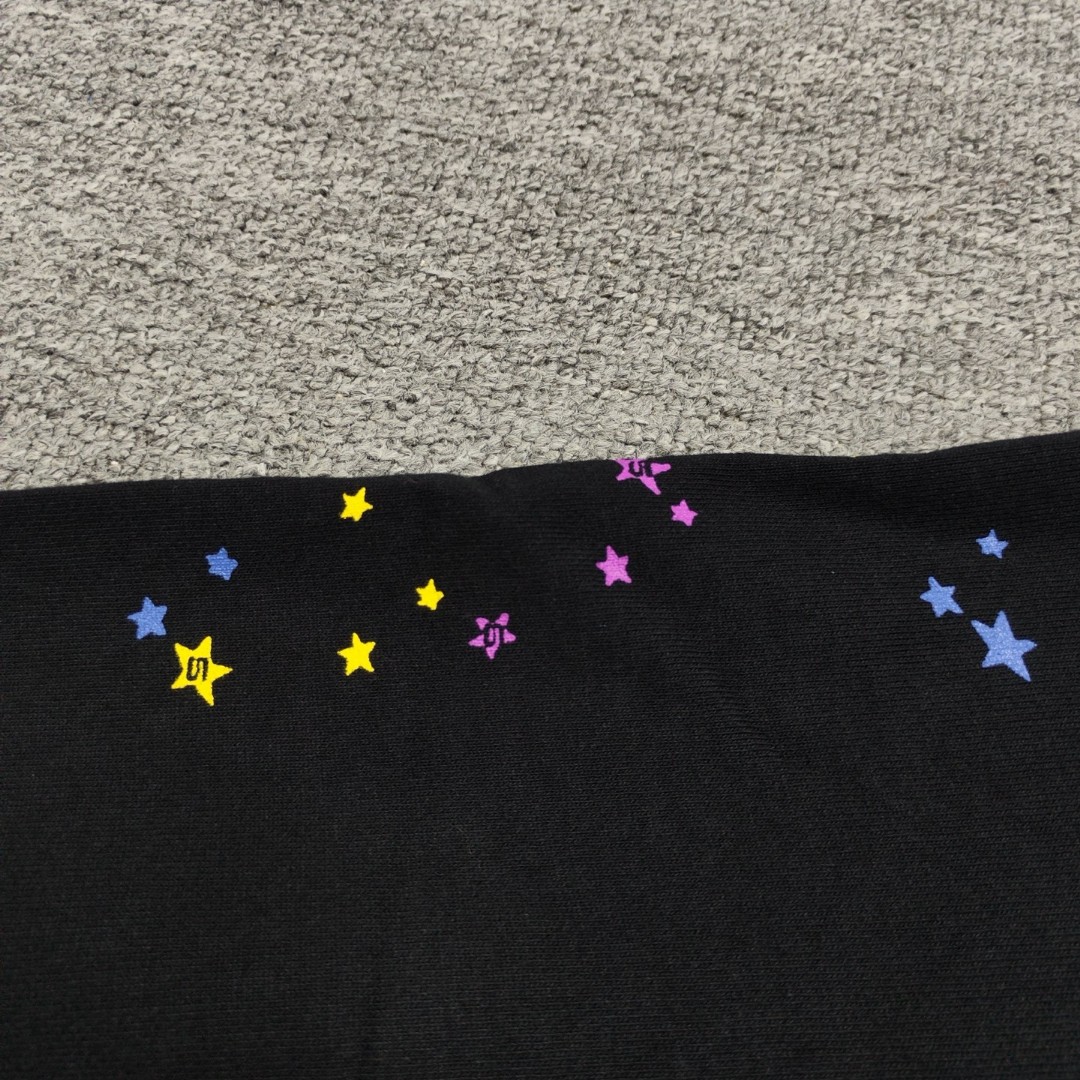 Sp5der 粉色Sp5der字母 蜘蛛网套头连帽卫衣 外套 黑色 B0 