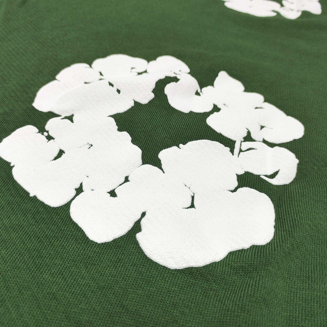 Denim Tears 花环图案发泡印花套头连帽卫衣 外套 绿色 B0 