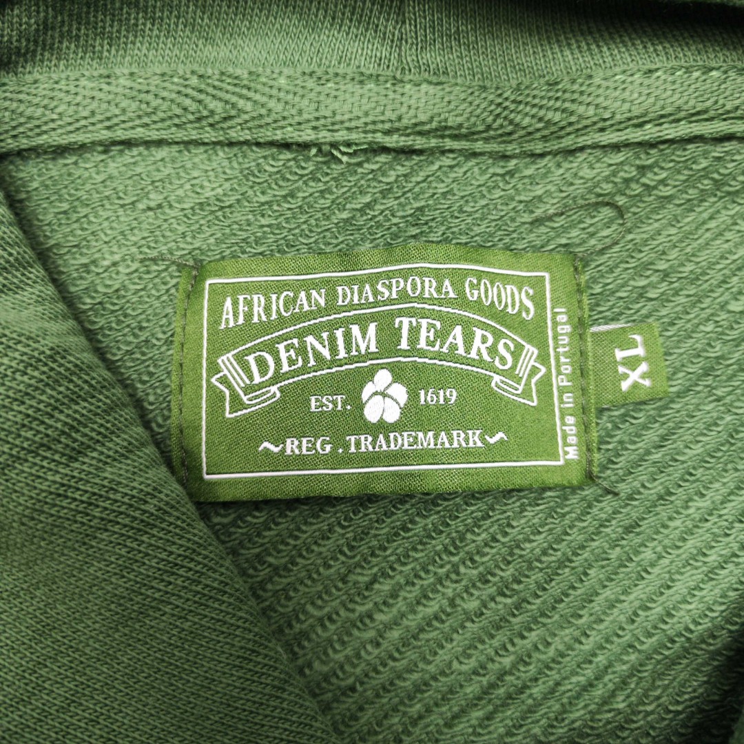 Denim Tears 花环图案发泡印花套头连帽卫衣 外套 绿色 B0 