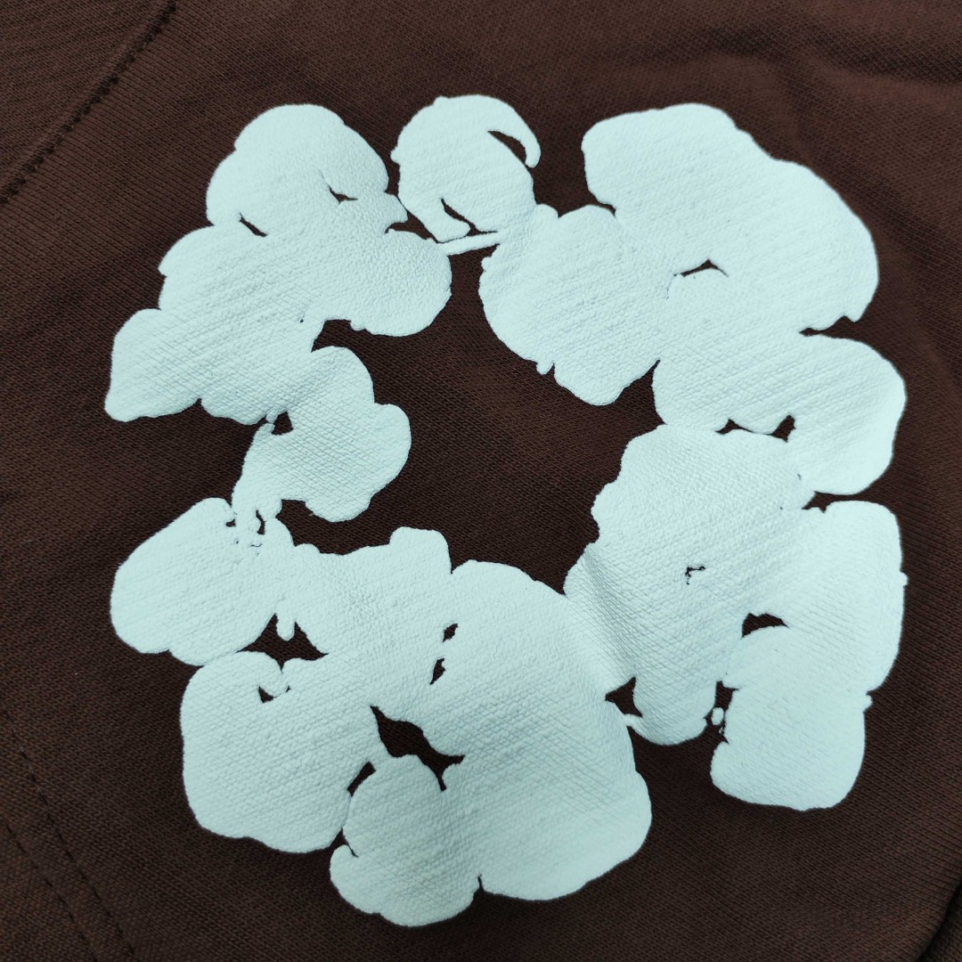 Denim Tears 花环图案发泡印花套头连帽卫衣 外套 棕色 B0 