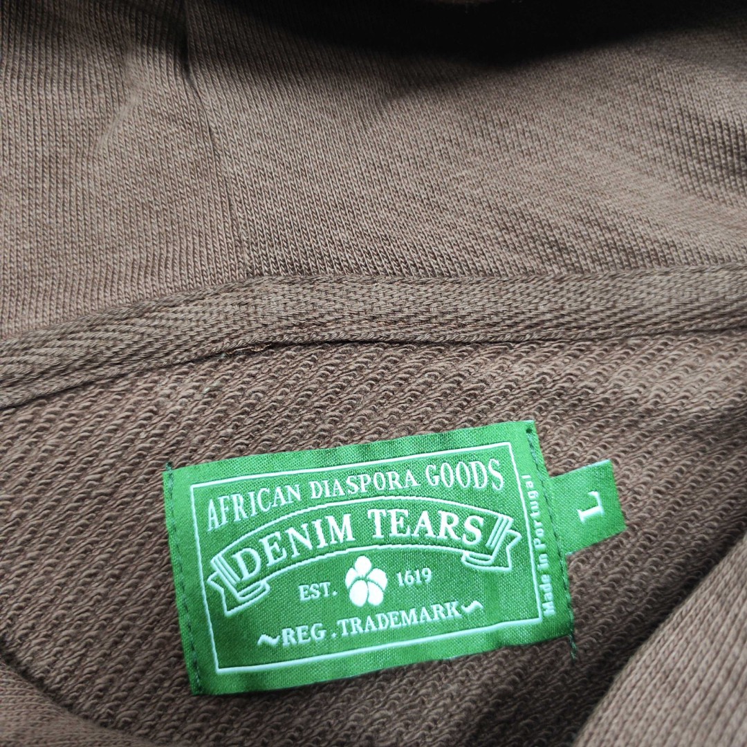 Denim Tears 花环图案发泡印花套头连帽卫衣 外套 棕色 B0 