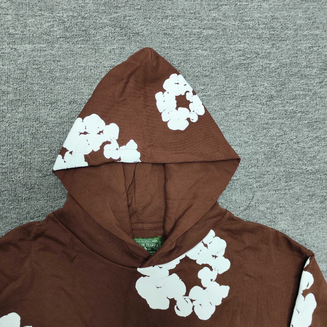 Denim Tears 花环图案发泡印花套头连帽卫衣 外套 棕色 B0 