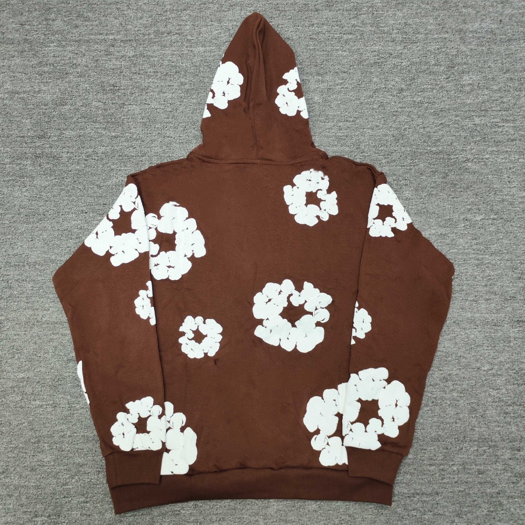 Denim Tears 花环图案发泡印花套头连帽卫衣 外套 棕色 B0 