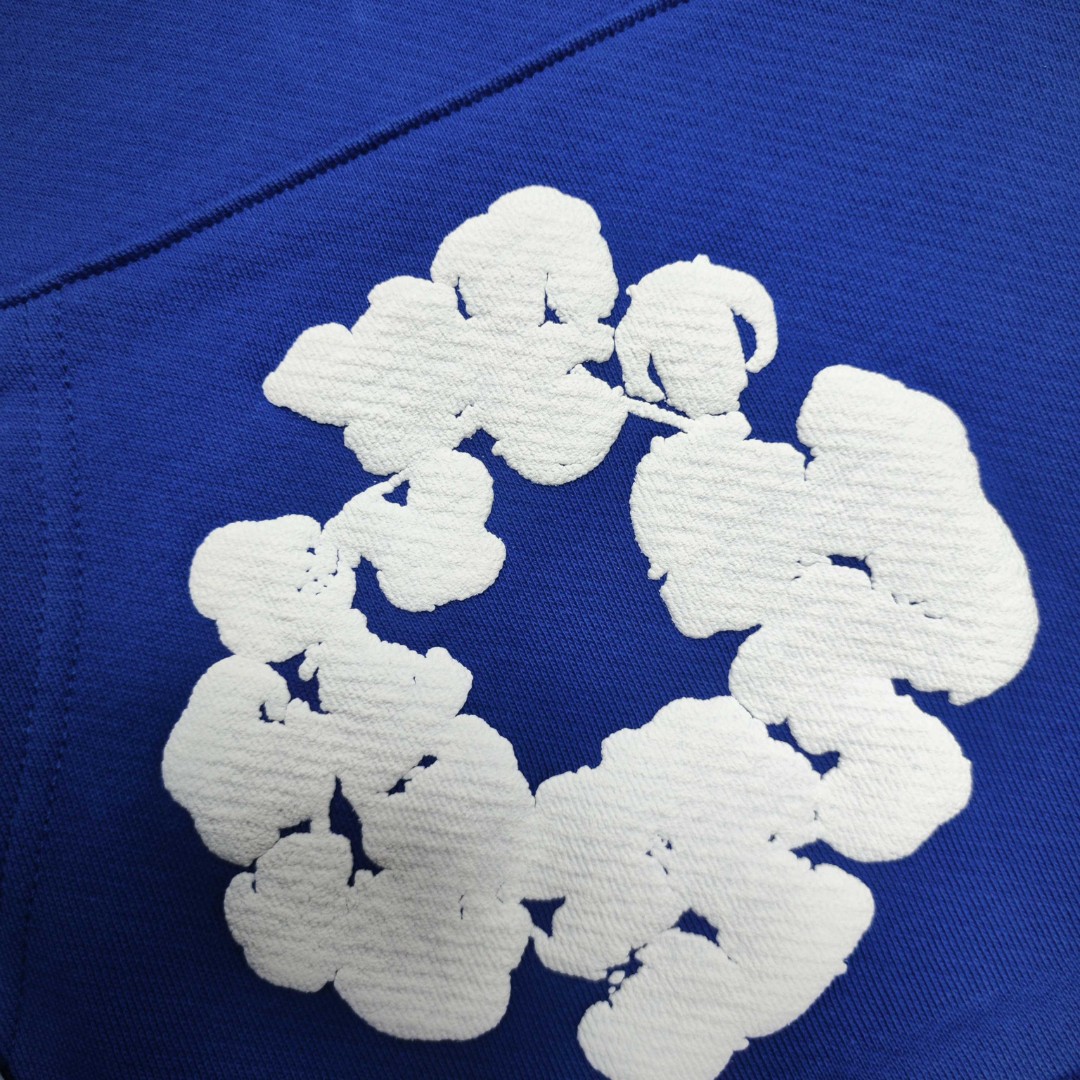 Denim Tears 花环图案发泡印花套头连帽卫衣 外套 蓝色 B0 