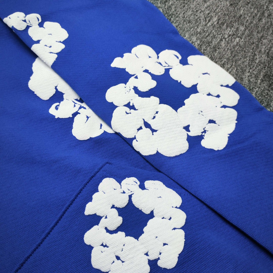 Denim Tears 花环图案发泡印花套头连帽卫衣 外套 蓝色 B0 
