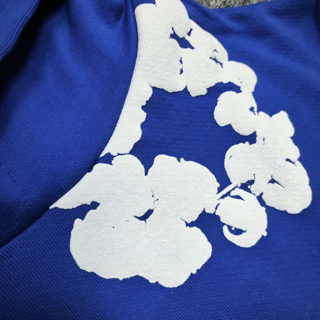 Denim Tears 花环图案发泡印花套头连帽卫衣 外套 蓝色 B0 