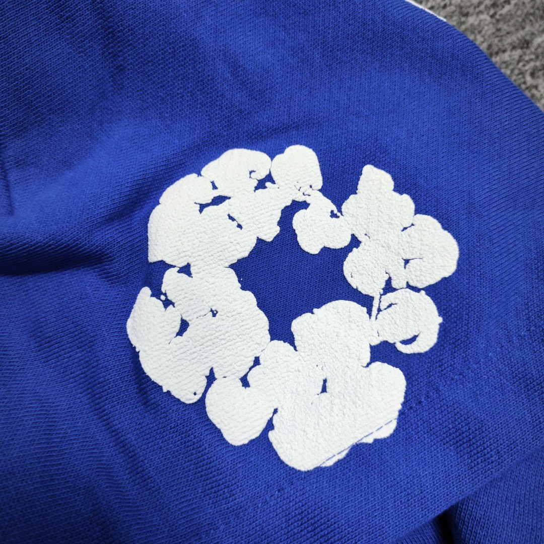 Denim Tears 花环图案发泡印花套头连帽卫衣 外套 蓝色 B0 