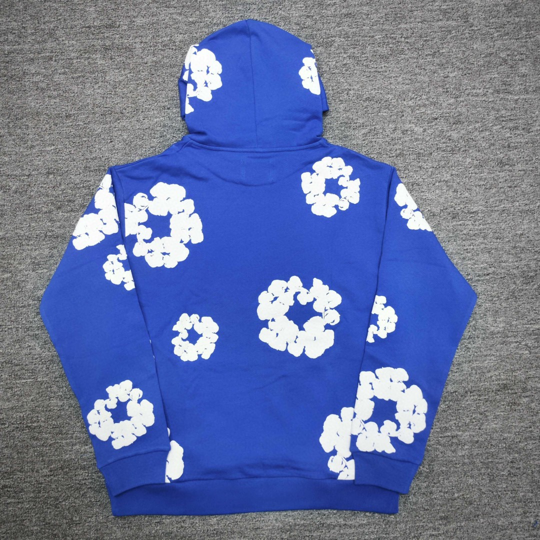 Denim Tears 花环图案发泡印花套头连帽卫衣 外套 蓝色 B0 