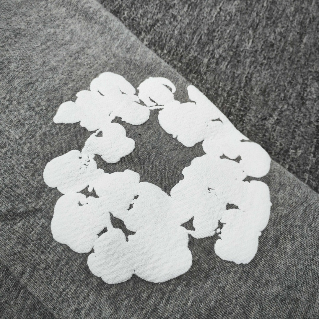 Sp5der 花环图案发泡印花套头连帽卫衣 外套 灰色 B0 