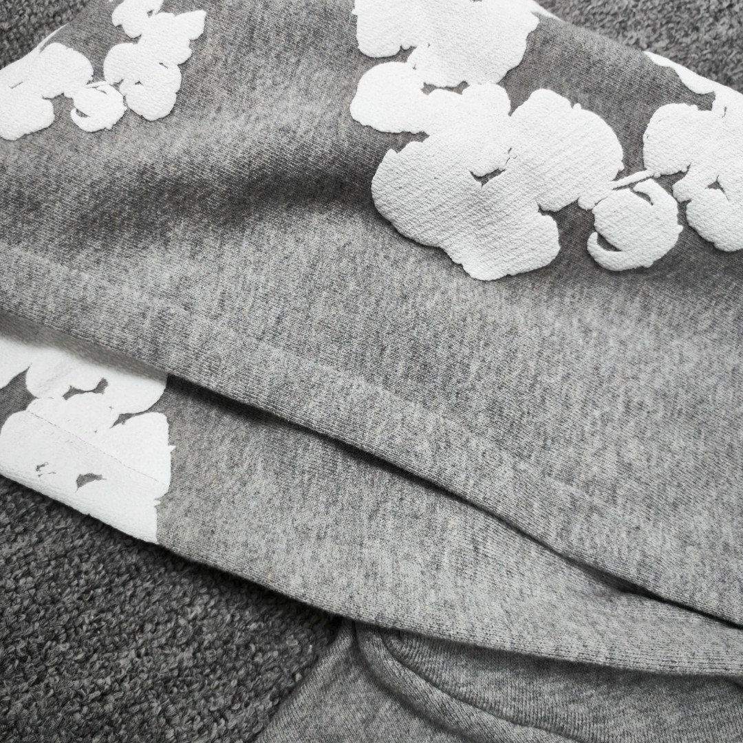 Sp5der 花环图案发泡印花套头连帽卫衣 外套 灰色 B0 