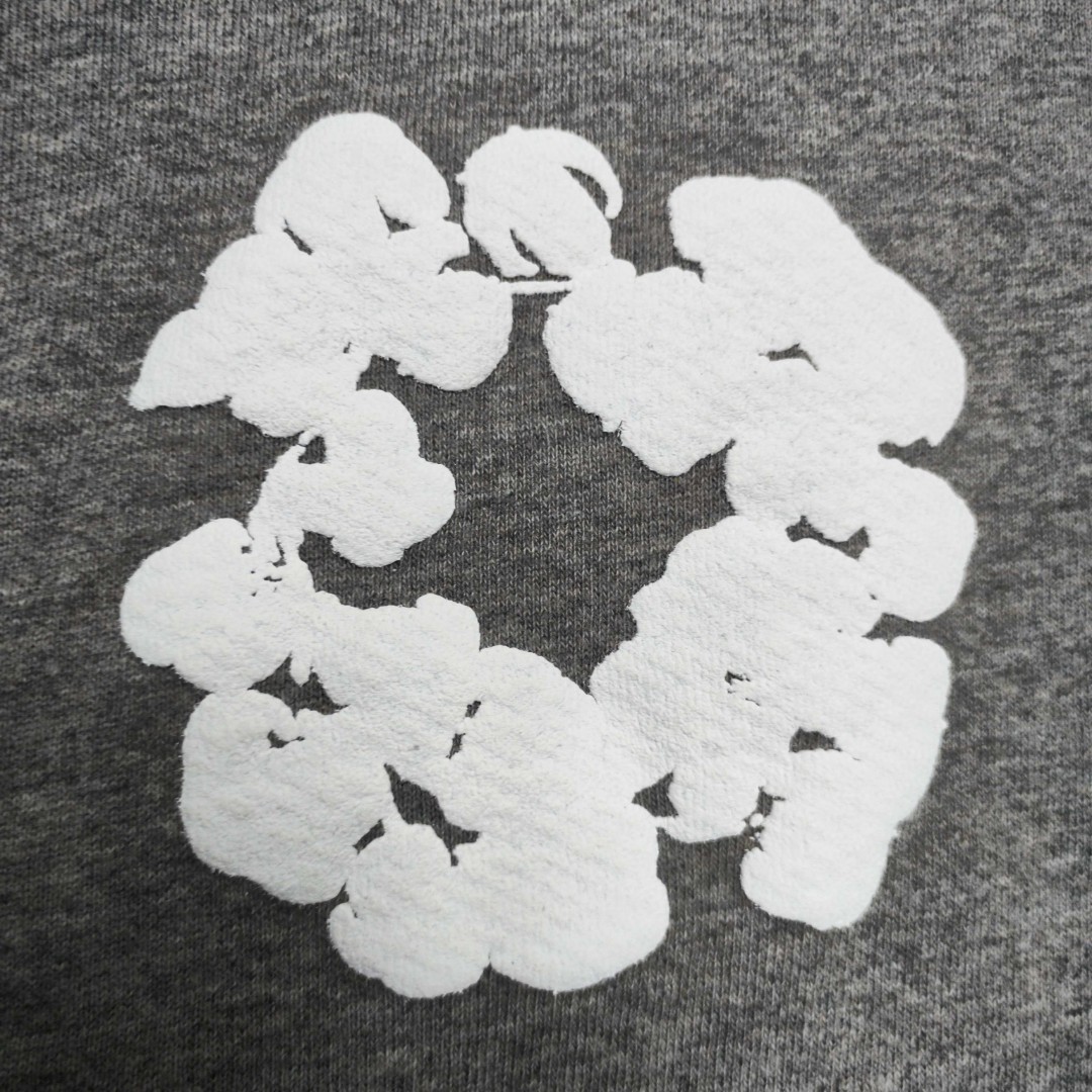 Sp5der 花环图案发泡印花套头连帽卫衣 外套 灰色 B0 