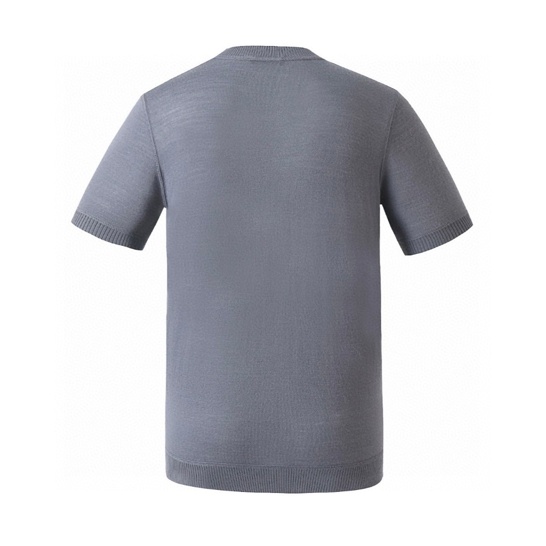 PRADA 普拉达 大logo提花针织衫 短袖 T恤 黑色 灰色 A2 UJN815-10ZG-F0008