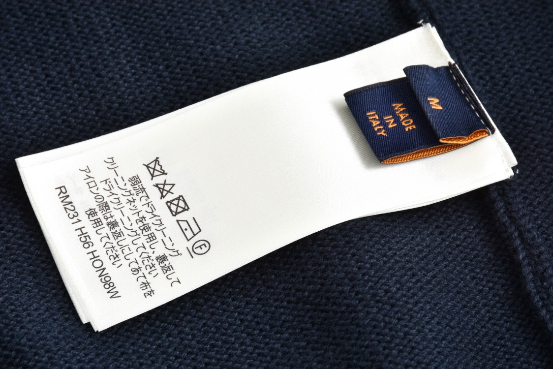 LOUIS VUITTON 路易威登 海螺刺绣钻饰圆领毛衣 针织衫 长袖 海军蓝 B0 1AFQQ3