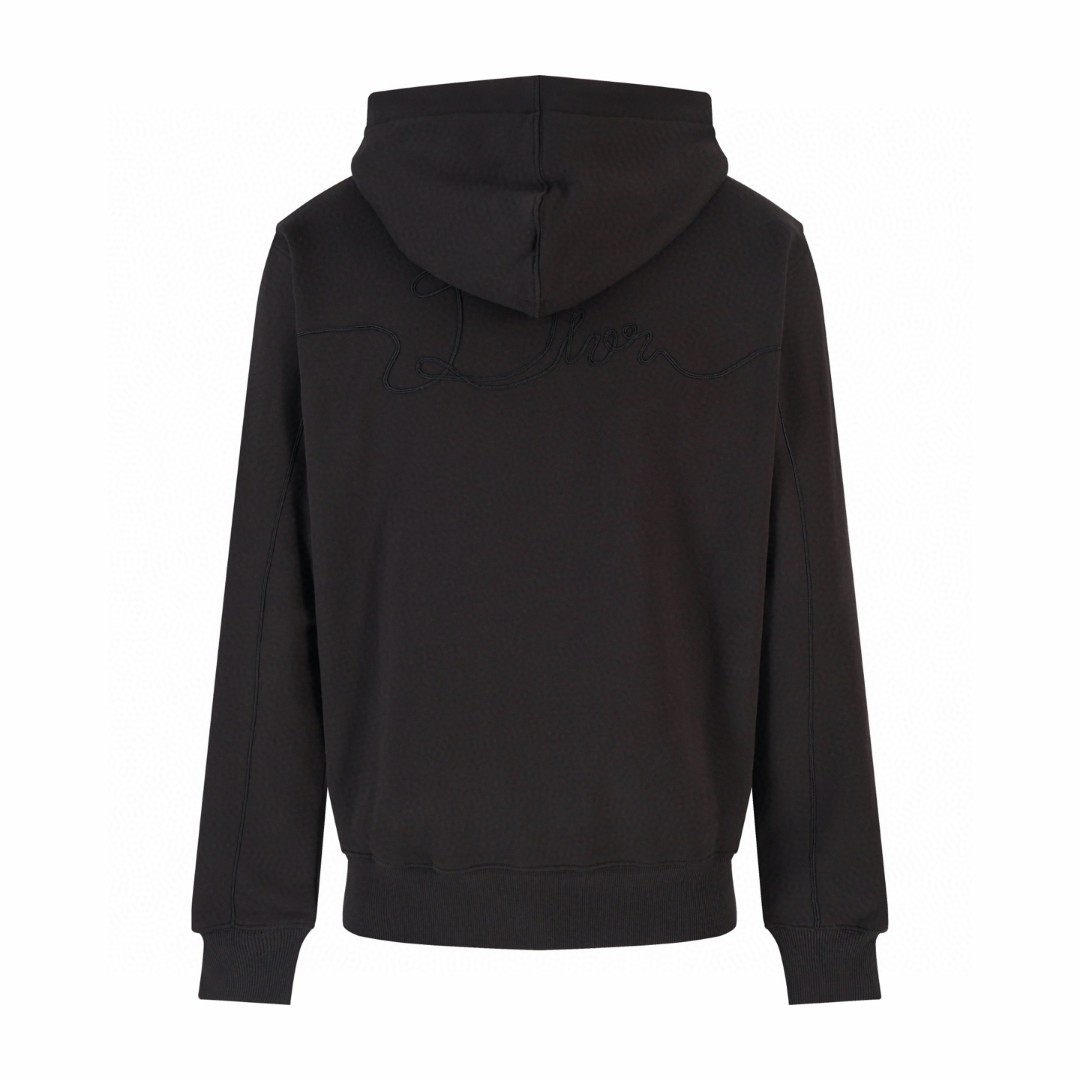 DIOR 迪奥 刺绣抓绒连帽卫衣 外套 长袖 黑色 B0 613J691C0531-C889